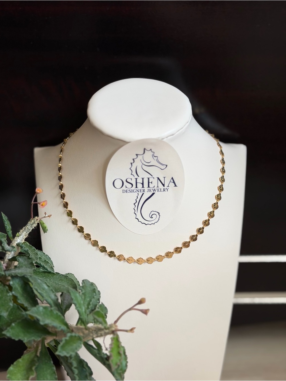 Oshena Gold Dainty Seashell Chocker Necklace